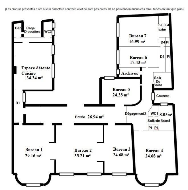 Appartement pour profession libérale sur 292 m² (Plan annexé)  Rue Cernuschi - 75017 PARIS