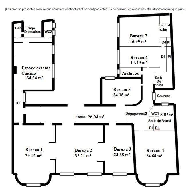 Appartement pour profession libérale sur 292 m² (Plan annexé) Rue Cernuschi - 75017 PARIS