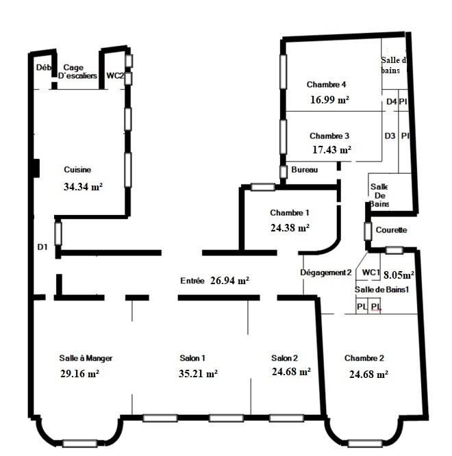 Exceptionnel à Paris 17ème : 292 m² pour appartement ou bureaux, net vendeur 3,7M €