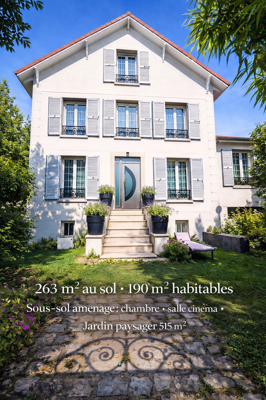 Grande maison familiale 263 m² avec jardin sans vis-à-vis- 3 min du RER le Raincy- Rare sur le secteur