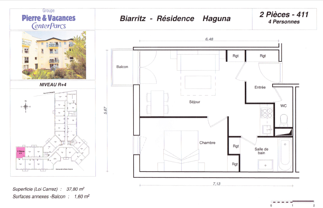 Vente T2 - Résidence de tourisme Pierre et Vacances à Biarritz