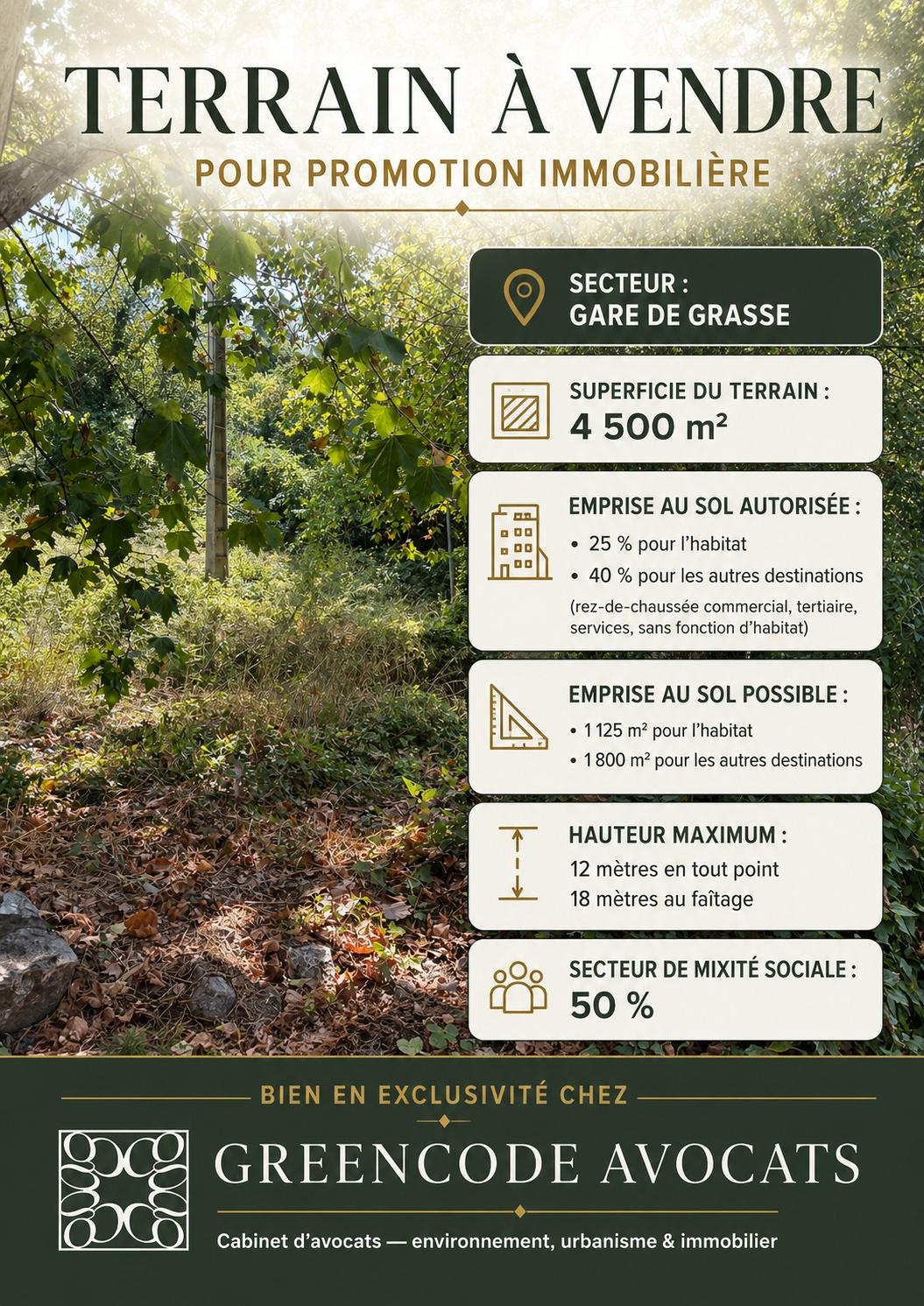 Terrain pour promotion immobilière