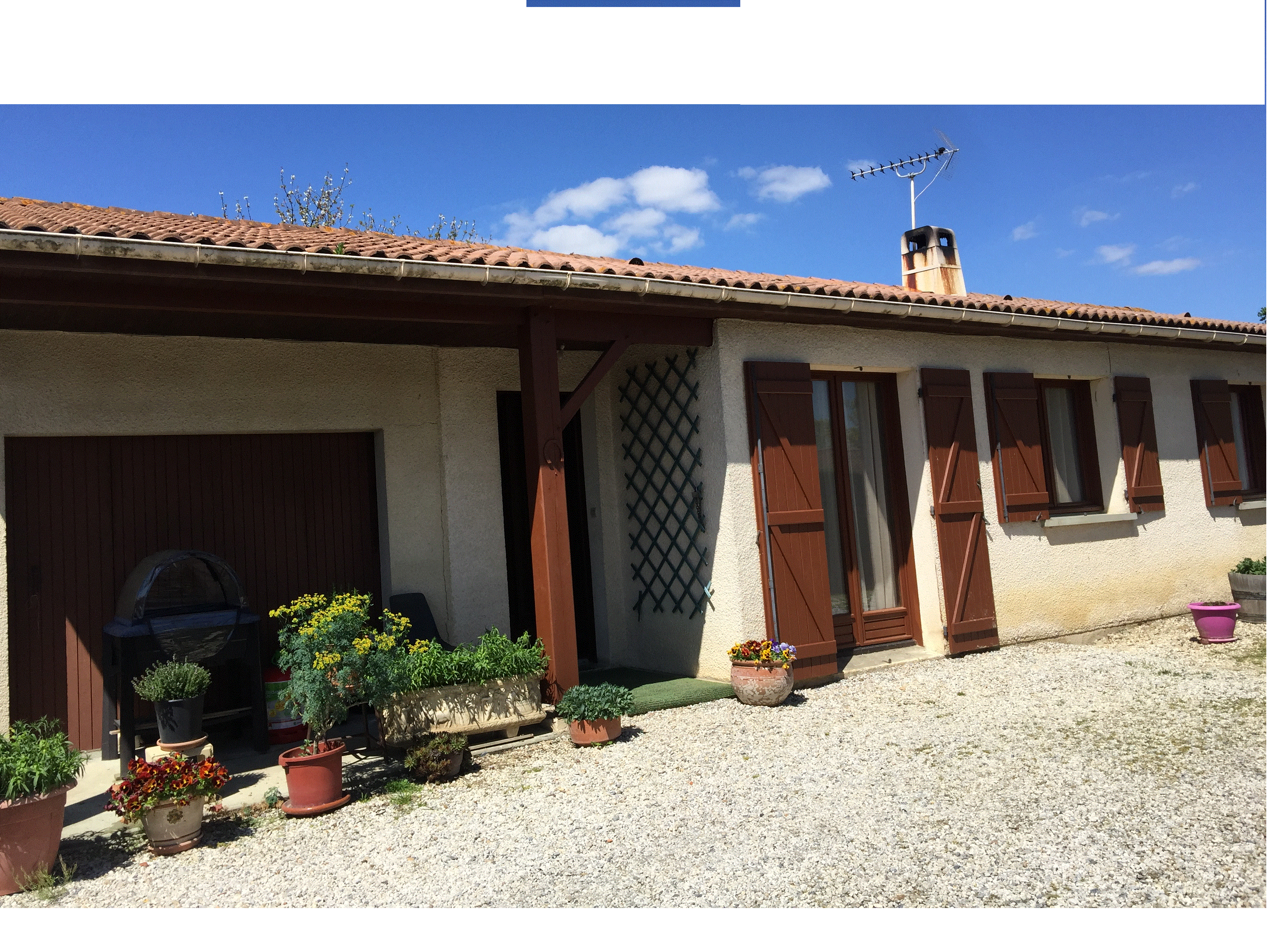 MAISON T5, 120m² AVEC JARDIN ET POTAGER, à 18 km de la Gare de BORDEAUX, dans l'ENTRE-DEUX-MERS